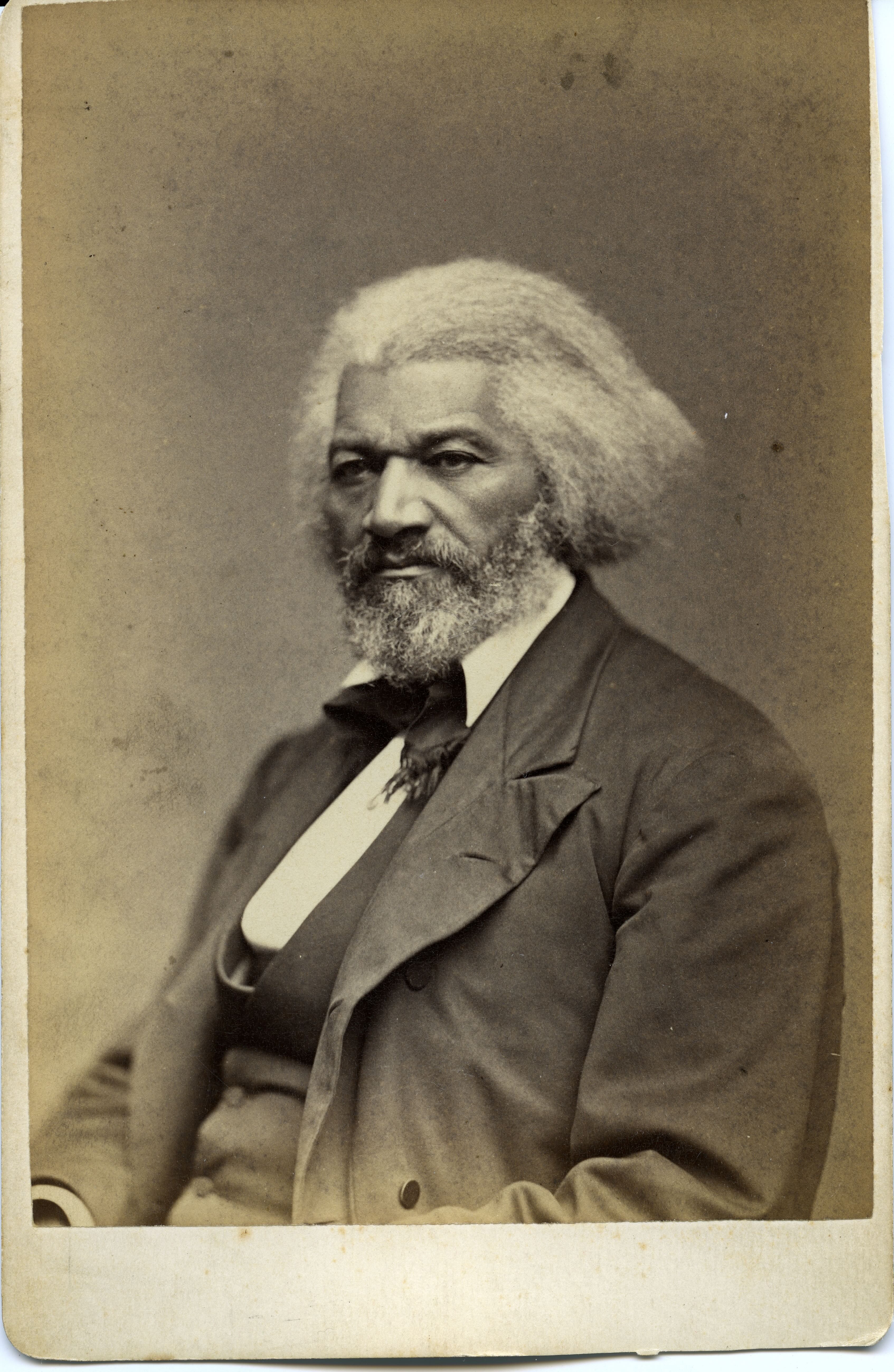Photographic portrait of Frederick Douglass, seated, circa 1879